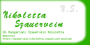 nikoletta szauervein business card